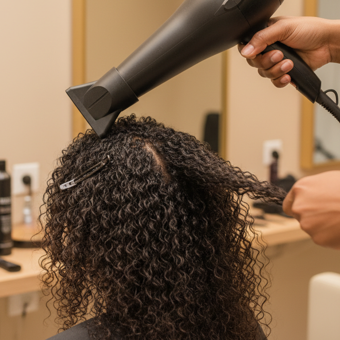 4C hair blow dry service