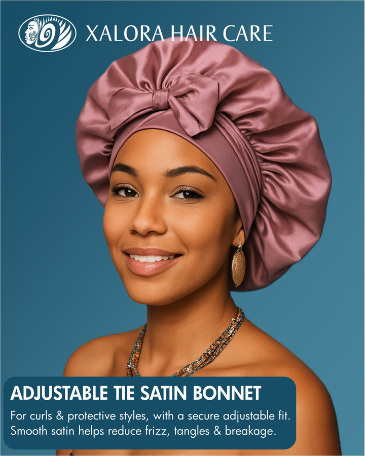 Xalora Adjustable Tie Satin Bonnet