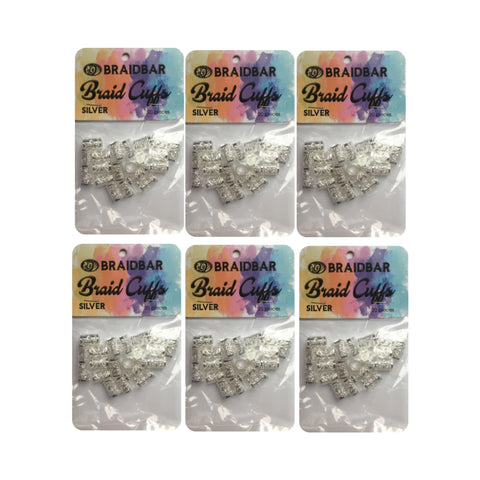 BraidBar Braid Cuffs Silver Wholesale 6-Pack
