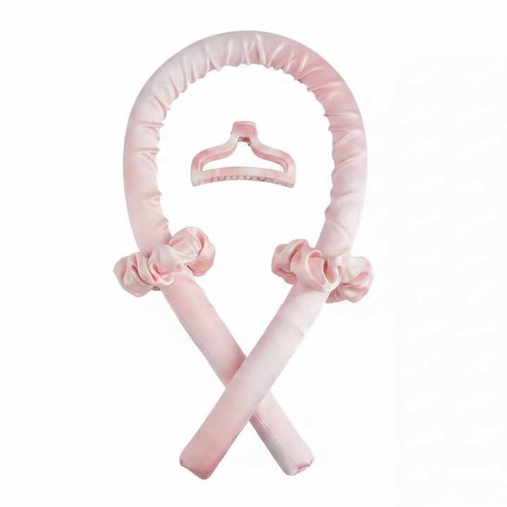 Blush Pink &amp; White Heatless Curling Set