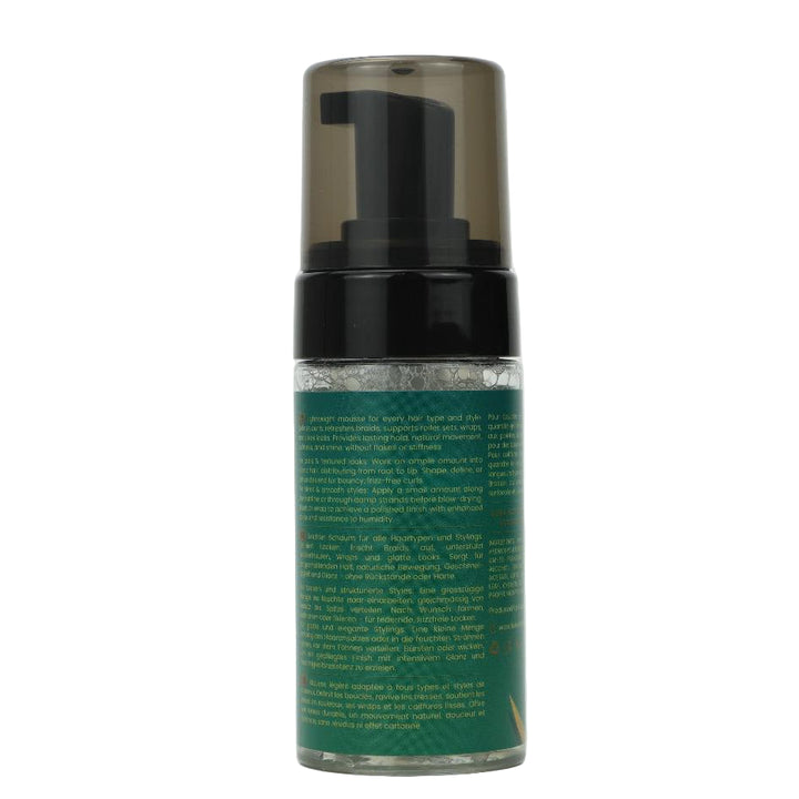 Foam bottle with green label on a white background