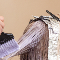 Hair toning service in salon