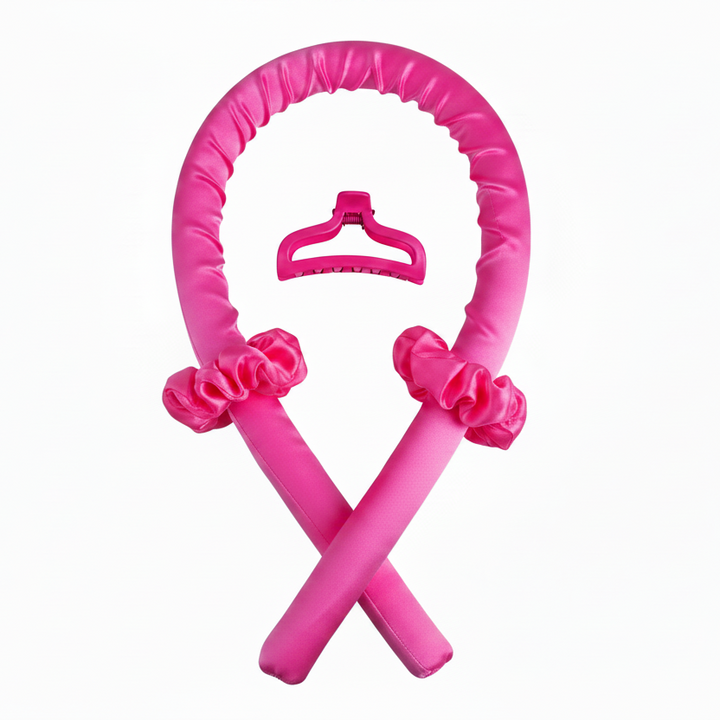 Hot Pink Heatless Curling Set
