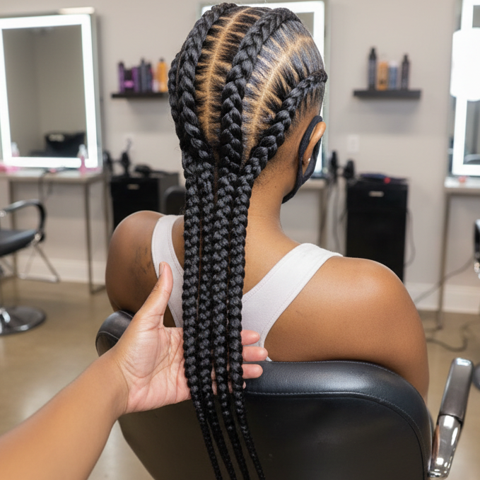 Image with salon background