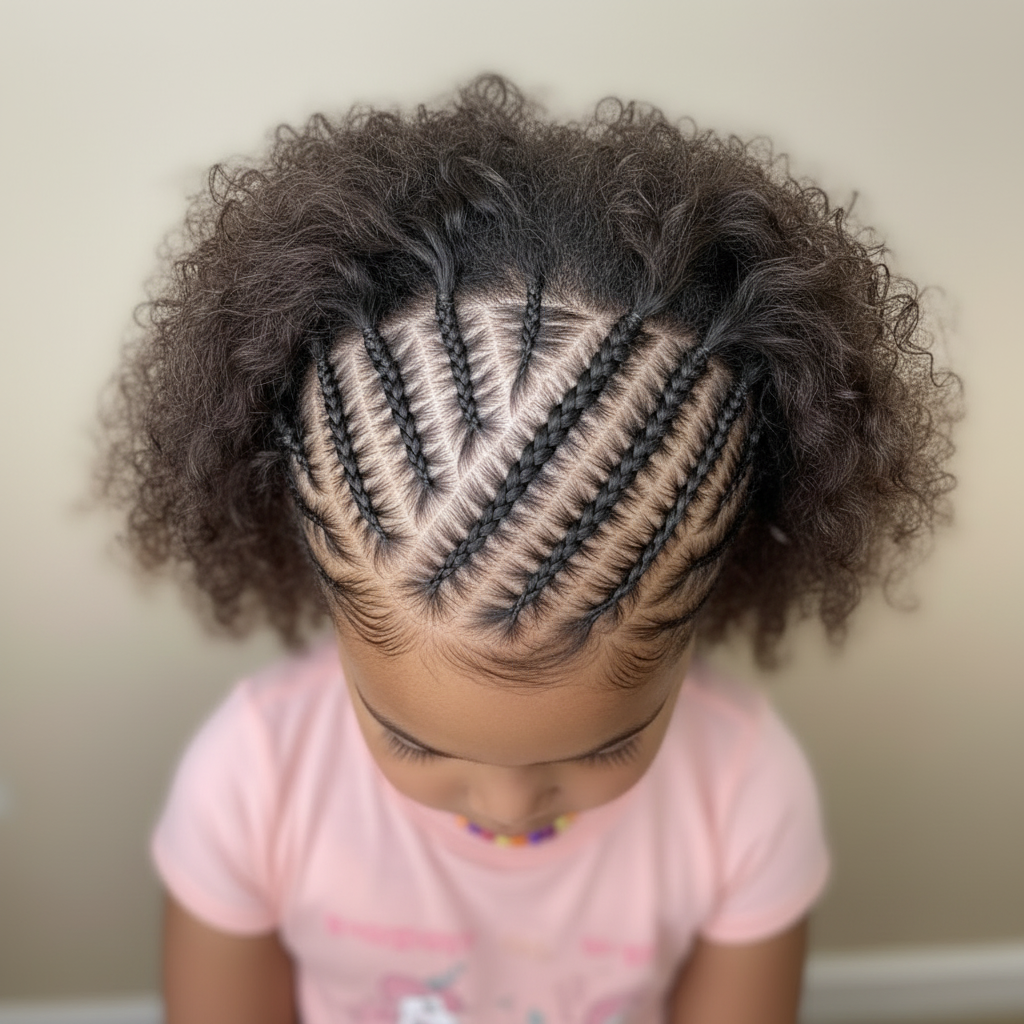 Kids Half Crown Cornrows - No Face