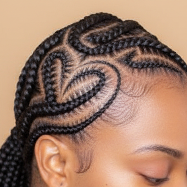 Tribal braids with beige background
