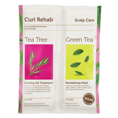 Curl Rehab Scalp Recovery Dual Treatment, Tea Tree Cooling Oil Treatment & Green Tea Revitalizing Hair Mask, 4.8 Oz