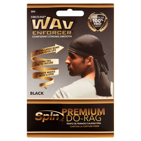 Firstline WavEnforcer Premium Do-Rag Black