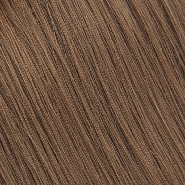 Pre-stretched brown synthetic hair extensions