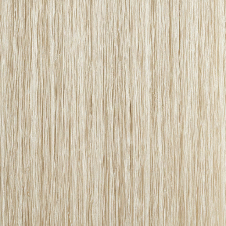 Pre-stretched black synthetic hair extensions