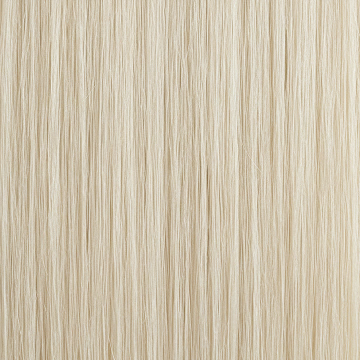 Pre-stretched black synthetic hair extensions